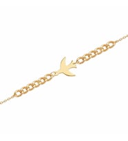 Diamond Line-Gülaylar Sarı Altın 14 Ayar Kuş Bileklik