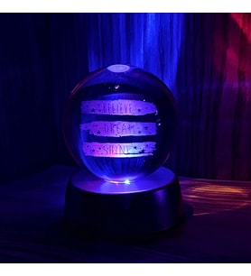 Believe Dream Shine Tasarımlı Işıklı Cam Küre