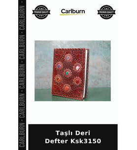 Özel Üretim Not Günlük Hediye Taşlı Deri Defter Ksk3150