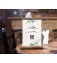BK Gift Restoran & Cafe & Barlara Özel Ahşap Standlı Pleksi QR Kod Menü, Cafe&Bar için QR kodlu Tabela, QR kodlu Masa Dekoru - 10 ADET-12