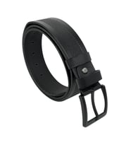 Siyah Hakiki Deri Ortası Hasır Desenli Model 4.5 cm. Genişlikli Spor Kemer - 500-33