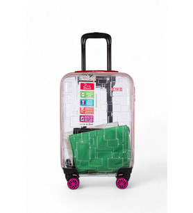 Bilik Deri  Açık Pembe Unisex Kabin Boy Valiz 10136-K