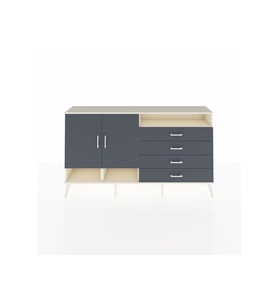 Arges Konsol 5 Raflı 4 Çekmeceli 2 Kapaklı 176x30x99 Aytaşı-Antrasit
