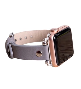 Apple Watch Uyumlu Deri Kordon 38-40-41mm ST RST9 Gri