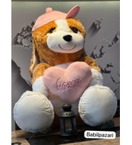 DEV LOVE KALPLİ PELUŞ KÖPEK  90CM (Kahverengi)