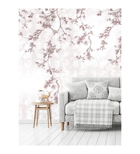 Dreamwall Sarkık Çiçekler Desenli Silinebilir Sağlıklı Tekstil Duvar Kağıdı (Çok Renkli)