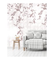 Dreamwall Sarkık Çiçekler Desenli Silinebilir Sağlıklı Tekstil Duvar Kağıdı (Çok Renkli)
