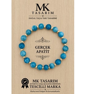 MK TASARIM GERÇEK APATİT BİLEKLİK MK.7000.835- RAHATLIK-DİNGİNLİK-ENERJİ- STRES BİLEKLİĞİ