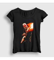 Presmono Kadın Siyah Fire Guitar Buckethead T-Shirt 456409tt