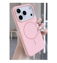 Coverzone ?phone 17 Pro ile Uyumlu Kadife ?� Y�zeyli Premium Silikon K?l?f MagSafe ile Uyumlu Kablosuz ?arj Destekli Darbe Emici Yumu?ak Dokulu Koruma Tasar?ml? Telefon K?l?f? Kum Pembe