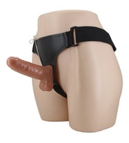 16 cm Yeni Nesil Belden Bağlamalı İçi Dolu Titreşimli Strapon Penis (Koyu Kahverengi)