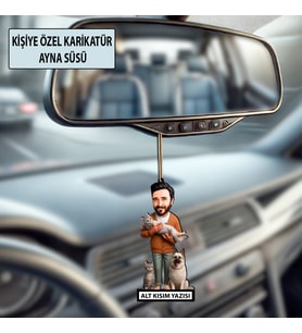 Kişiye Özel Karikatür Erkek Ayna Süsü – Araç İçi Esprili Hediyelik