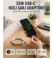 Type-C to C Kablolu 35W Hızlı Şarj Başlığı Set