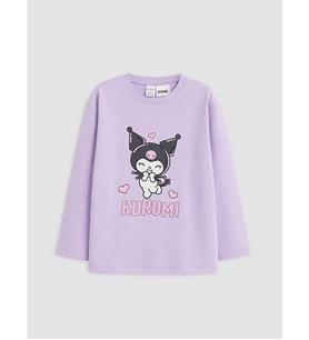 LCW Kids Lila Kuromi Baskılı Kız Çocuk Tişört