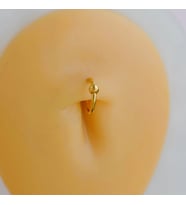 316 L Çelik Küçük Topçuklu Düz Halka Göbek Piercingi 8 mm Gold Renk (Çok Renkli)