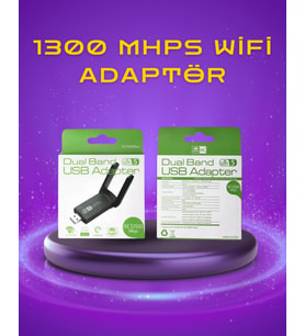 Yüksek Hızlı 1200 Mbps Çift Bant USB WiFi Adaptör – Güçlü Sinyal, Geniş Uyumluluk