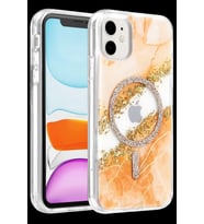 Onegif iPhone 11 Lotus Simli Magsafe Kapak - Turuncu