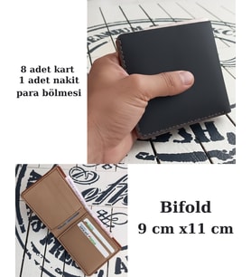 EL YAPIMI HAKİKİ DERİ BIFOLD BABA CÜZDANI DOĞUM GÜNÜ HEDİYE