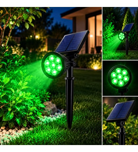 Güneş Enerjili Dekoratif Yeşil LED Bahçe ve Çim Spot Lambası - Peyzaj & Yol Aydınlatma