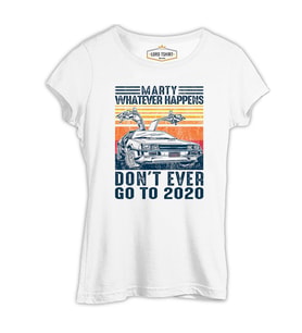Back to the Future - Don't Go to 2020 Beyaz Kadın Tshirt