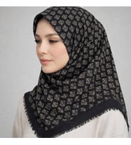 Emprime Koton Eşarp -  Siyah / Karamel-06289 (Siyah-Karamel)