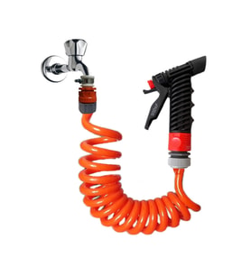 Plasyay Spiral Sulama Yıkama Hortum Rekorlu ve Yeni Tetik Başlıklı Set 2 Metre (Turuncu)