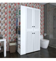 Kenzlife membran çamaşır-kurutma makinesi dolabı kapaklı fedyenka sol byzbyz 180*090*60 mebran kapak suntalam gövde banyo arkalıksız (Beyaz)