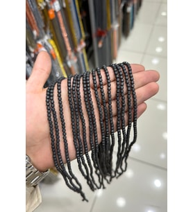 Hematit Taşı Silindir Kesim Mat Siyah 4x4mm Doğal Taş Dizi