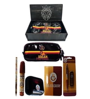 Galatasaray Orjinal Lisanslı Siyah Air Kalemtraş Ahşap Kutulu 6'lı Kırtasiye Seti (Siyah-Kırmızı)