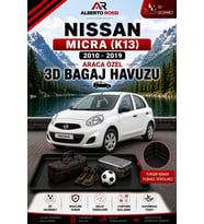 Nissan Micra (K13) 2010 - 2019 Araca Özel 3D Bagaj Havuzu
