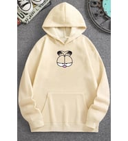 Unisex Garfield Baskılı Sweatshirt (Bej)