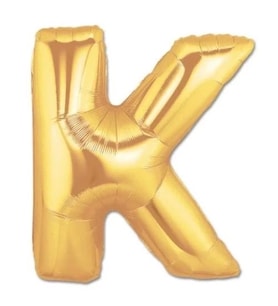 K Harfi Gold Folyo Balon 40 İnç Altın Renk Dev Boy Harf Balon