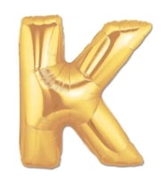 K Harfi Gold Folyo Balon 40 İnç Altın Renk Dev Boy Harf Balon
