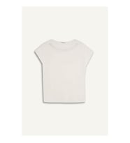 Defacto Kayık Yaka Taş Baskılı Kırık Beyaz Kadın T-Shirt G3285AX/WT32