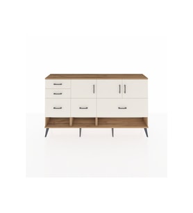 Arges Konsol 3 Raflı 5 Çekmeceli 3 Kapaklı 176x30x99 Çam-Aytaşı