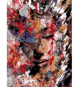 Pastel Kadın Sayılarla Boyama Seti 50x65 cm (Tuvale Gerili)