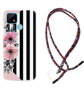 Realme C11 C21 C21Y C25Y C11 2021 Kılıf Boyun Asklı Rasta Silikon Flowers 4 1390
