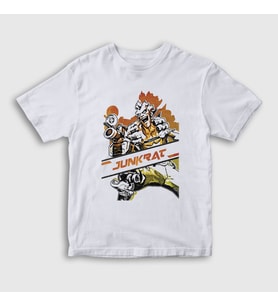 Presmono Unisex Çocuk Beyaz Junkrat Oyun Overwatch T-Shirt 360108tt
