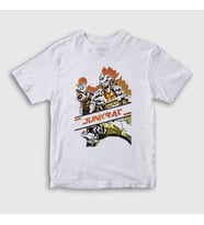 Presmono Unisex Çocuk Beyaz Junkrat Oyun Overwatch T-Shirt 360108tt