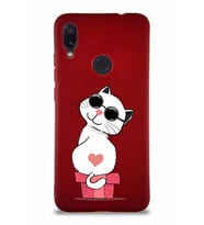 Xiaomi Redmi Note 7 Pro Soft Premier Kapak Coolcat Tasarımlı Silikon Kılıf - Mürdüm (Şeffaf)