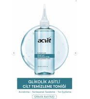 Acvit Glikolik Asitli Cilt Temizleme Toniği Leke Karşıtı, Ton Eşitleyici, Arındırıcı 200 ML