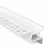 DL2733 Trimless LED Profil Sıva Altı Duvar Yıkama 2 Metre 27x33 mm Beyaz Kasa Alüminyum Gömme LED Kanal Opal Difüzörlü