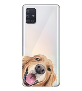 Samsung Galaxy A71 Uyumlu Sevimli Köpek Tasarımlı Şeffaf Telefon Kılıfı