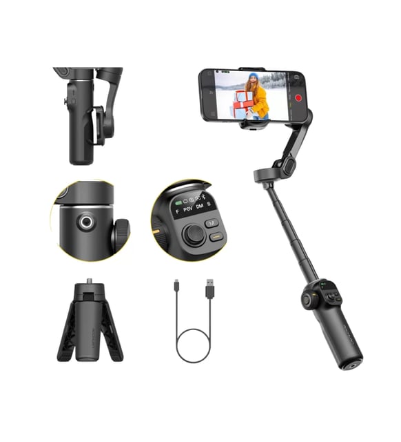 Profesyonel Telefon Video Sabitleyici Gimbal Stabilizer Vlog Aparatı