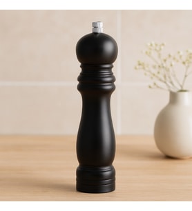 Siyah Ahşap Tuz ve Baharat Öğütücü - Büyük (Ø4.5 cm x 19.5 cm)