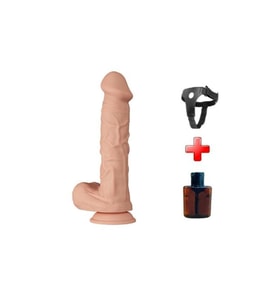 Belden Bağlamalı 26 cm Gerçekçi Kalın Dildo Penis - Bergrisi