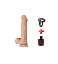 Belden Bağlamalı 26 cm Gerçekçi Kalın Dildo Penis - Bergrisi