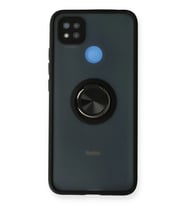 Newface Xiaomi Redmi 9C Kılıf Montreal Yüzüklü Silikon Kapak - Siyah