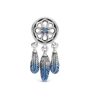 Nur Silver Mavi Geçişli Düş Kapanı Gümüş Charm NUR-BL00042