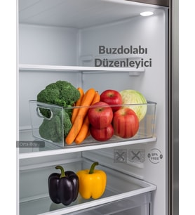 Buzdolabı İçi Düzenleyici Saklama Organizeri Bpa Free Düzenleyici Darbeye Dayanıklı 28X19X9 cm